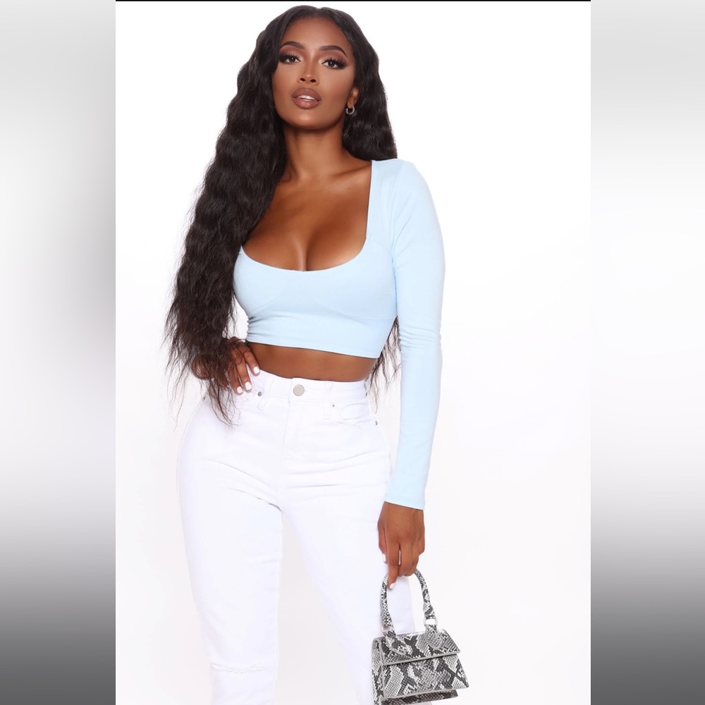 Light Blue Crop Top